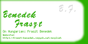 benedek fraszt business card